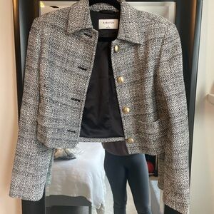 Aritzia Babaton Cropped Tweed Blazer Jacket